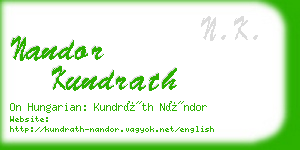 nandor kundrath business card